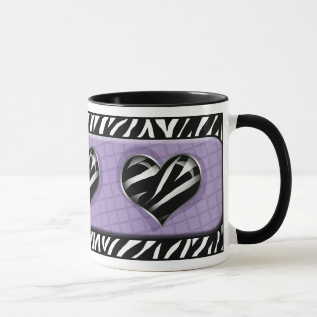 Chic My Heart Purple Zebra Print Mug (Right)