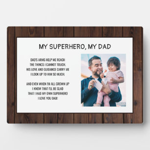 Chic My Superhero My Dad Photo Wood Father's Day Plaque
