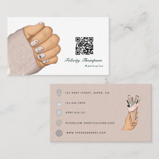 Chic Nail Salon Branding for Modern Professionals Business Card (Front/Back)