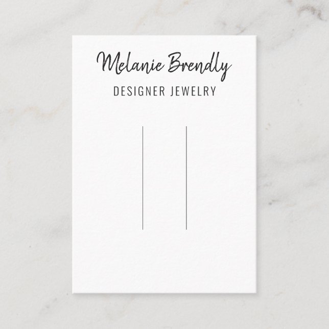 Chic Name Black White Hair Clip Display Business Card (Front)