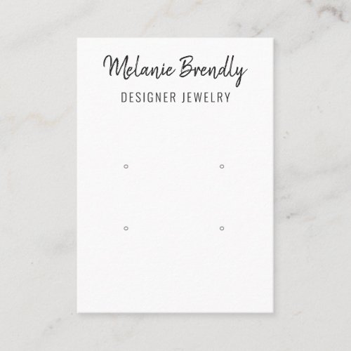 Chic Name Black White Jewelry Earring Display Business Card