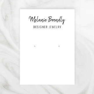 Chic Name Black White Jewelry Earring Display Business Card