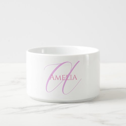 Chic Name Monogram Initial Letter Calligraphy  Bowl