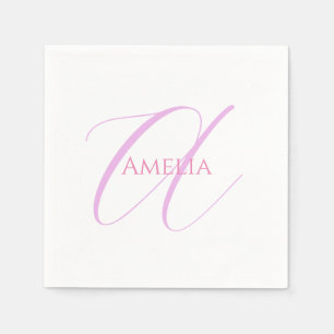 Chic Name Monogram Initial Letter Calligraphy Napkins