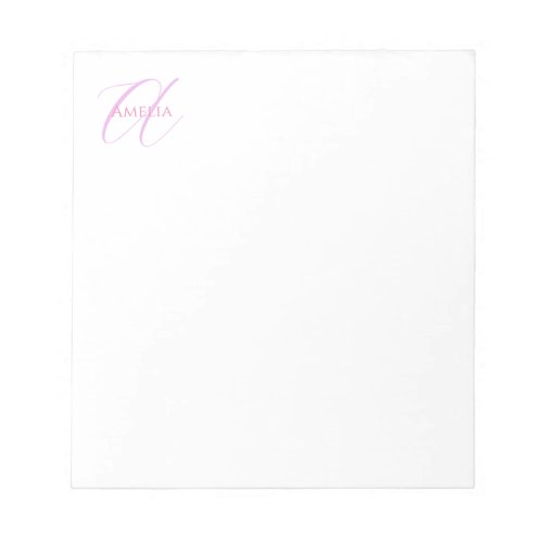 Chic Name Monogram Initial Letter Calligraphy  Notepad