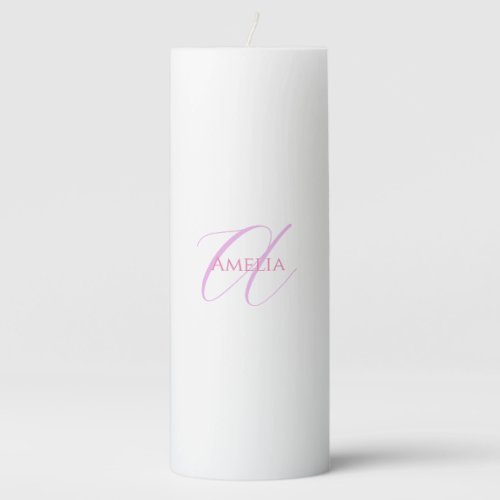 Chic Name Monogram Initial Letter Calligraphy  Pillar Candle