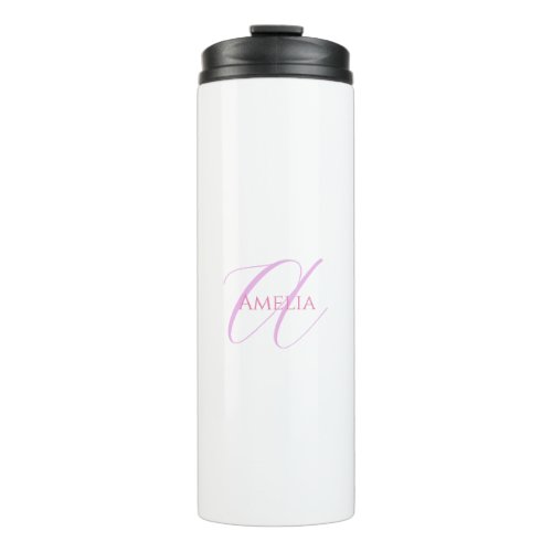 Chic Name Monogram Initial Letter Calligraphy  Thermal Tumbler