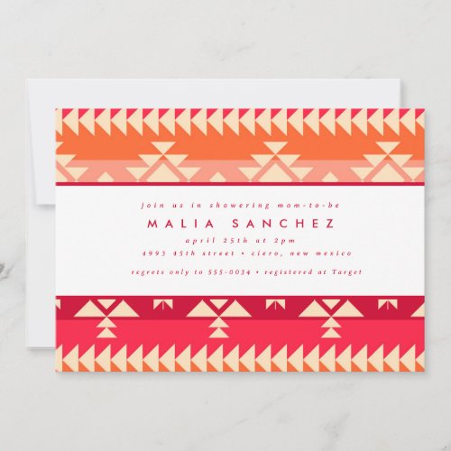Chic Native American Southwest Red Baby Shower Invitation
