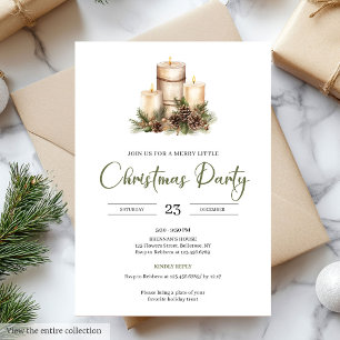 Chic Natural Palette Beige Minimal Christmas Party Invitation