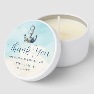Chic Nautical Anchor Modern Beach Wedding Mini Candle Favors