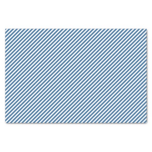 Chic Nautical Blue White Diagonal Stripes Pattern Tissue Paper
