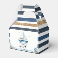 Chic Nautical Boat Ahoy It's a Boy Baby Shower  Favor Box