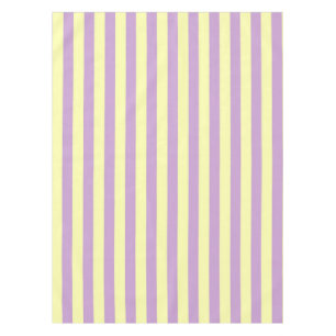 Chic Nautical Pastel Purple Yellow Stripes Spring Tablecloth