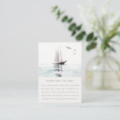 Chic Nautical Sailing Yacht Books For Baby Shower Enclosure Card (Standing Front)