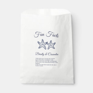 Chic Nautical Wedding Navy Blue Starfish Fun Facts Favor Bag