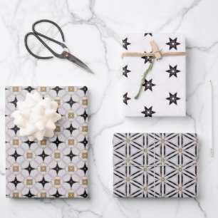 Chic Nautical White and Navy Blue Wrapping Paper Sheets