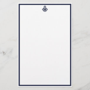 Chic Navy Anchor Stationery