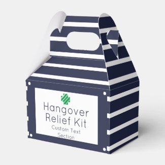Chic Navy and White Hangover Relief Kit Favor Box