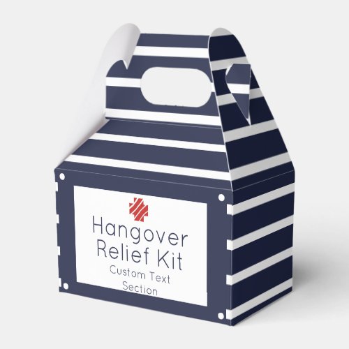 Chic Navy and White Hangover Relief Kit Favor Boxes