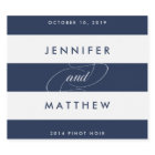 Chic Navy and White Stripe Wedding Wine Labels