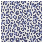 Chic navy blue and white cheetah print pattern fabric