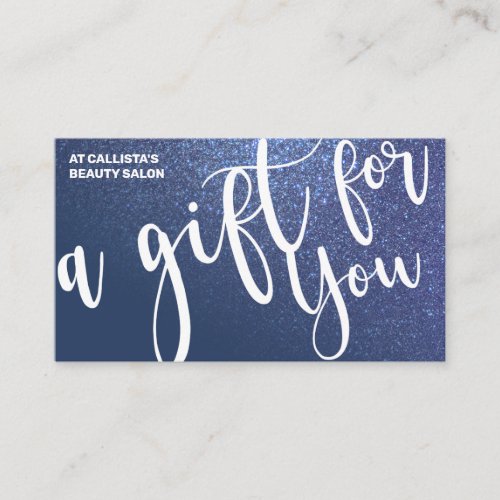 Chic Navy Blue Glitter Gradient Gift Certificate