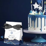 Chic Navy Blue Gold Agate Bar Mitzvah Fancy Party Favor Boxes<br><div class="desc">Elegant navy blue and gold agate decorates this modern fancy Bar Mitzvah party favor box. Your son's name is written in beautiful formal script under the Star of David. Perfect for a chic,  stylish Jewish family celebrating a boy being called to the Torah.</div>
