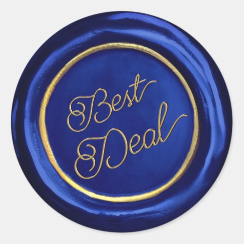  Chic Navy Blue  Gold Best Deal Wax Seal Stickers