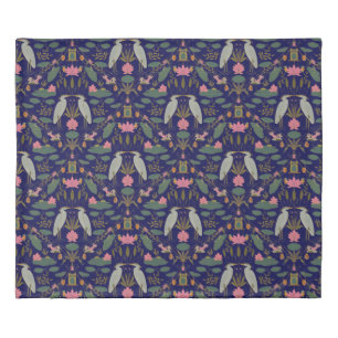 Chic navy blue Heron Pond Heritage Revival Duvet Cover