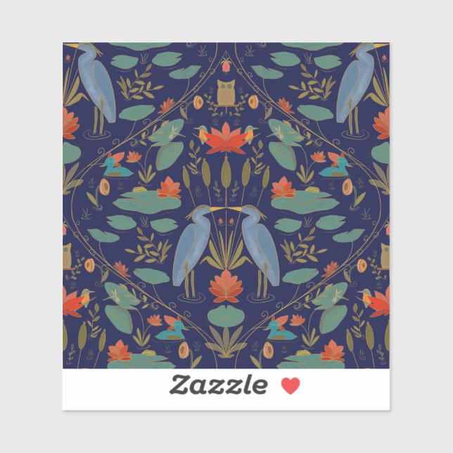 Chic navy blue Heron Pond Heritage Revival Sticker (Sheet)