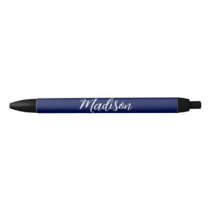 Chic Navy Blue Name Custom Handwritten Script Pen
