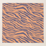 Chic Navy Blue Orange Pattern Scarf<br><div class="desc">Chic chiffon scarf with a stylish navy blue and papaya orange zebra pattern. Elegant and fashionable design. Exclusively designed for you by Happy Dolphin Studio. If you need any help or matching products,  please contact us at happydolphinstudio@outlook.com.</div>