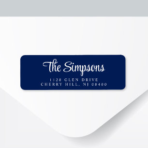 Chic Navy Blue Return Address Label