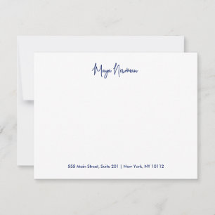 CHIC NAVY BLUE  SIGNATURE MONOGRAM NAME NOTE CARD