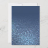 Chic Navy Blue Sparkly Glitter Ombre Baby Shower Invitation (Back)