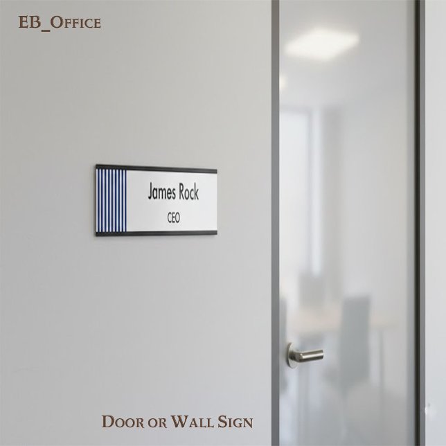 Chic Navy Blue & White Stripes |Custom Door & Wall Sign (Creator Uploaded)