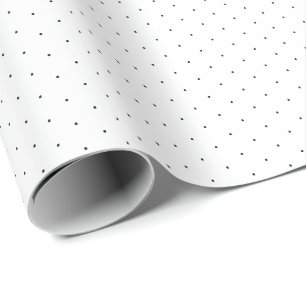 Chic navy blue white tiny polka dot pattern cute wrapping paper