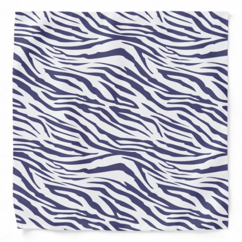 Chic Navy Blue Zebra Pattern Bandana