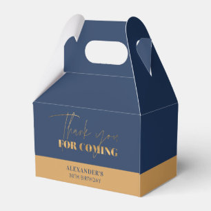 Chic Navy Gold Birthday Thank you Favor Boxes