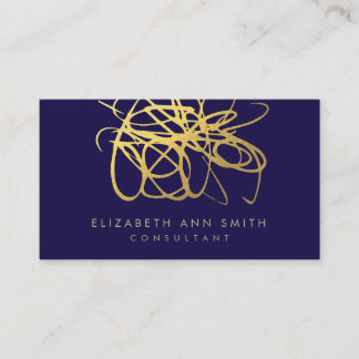 Chic Navy Gold Business Card