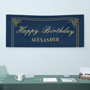 Chic Navy Gold Gatsby Banner
