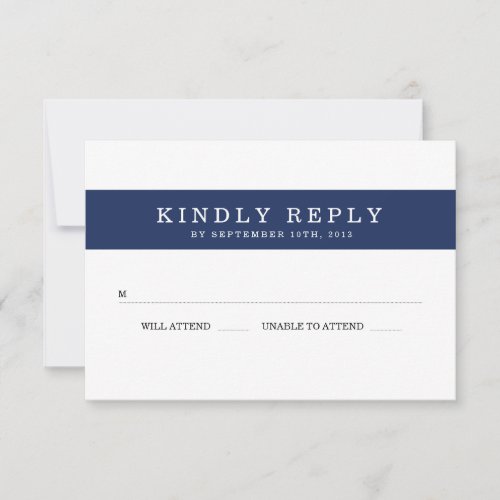 Chic Navy Stripes Wedding RSVP