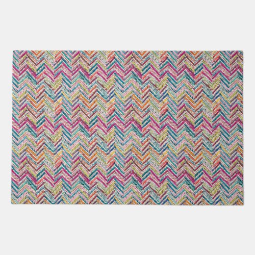 Chic neon colors chevron doormat