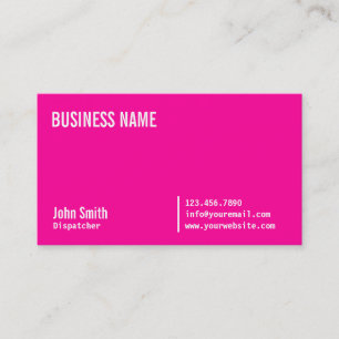 Chic Neon Pink Dispatcher Business Card