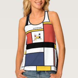 Chic Neoplasticism Style Monogram. Letter H Tank Top