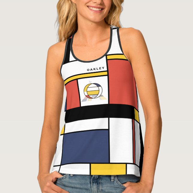 Chic Neoplasticism Style Monogram. Letter O Tank Top (Front)