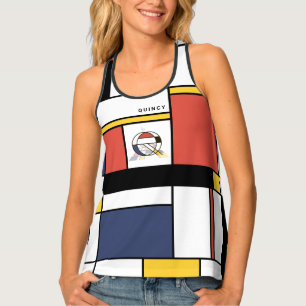 Chic Neoplasticism Style Monogram. Letter Q Tank Top