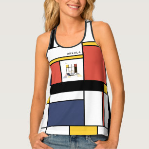 Chic Neoplasticism Style Monogram. Letter U Tank Top