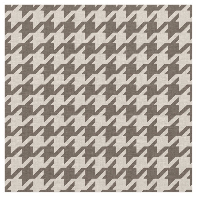 Chic neurtal brown and beige houndstooth pattern fabric (Close Up)
