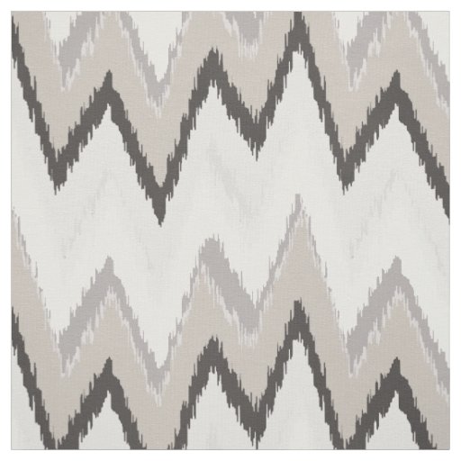 Chic neutral beige ikat tribal chevron pattern fabric